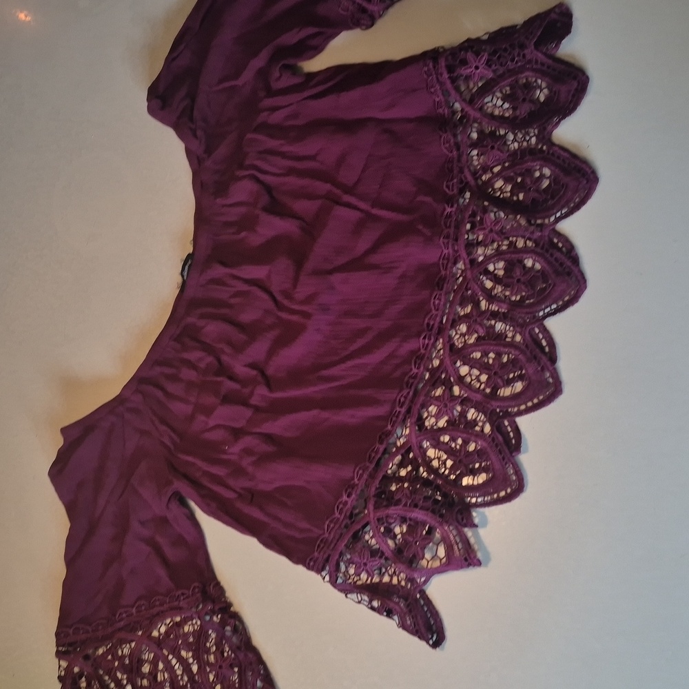 Ambiance Purple Lace Off-Shoulder Top
